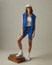 Women's Cotton Stretch Biker Short - Essential Blue